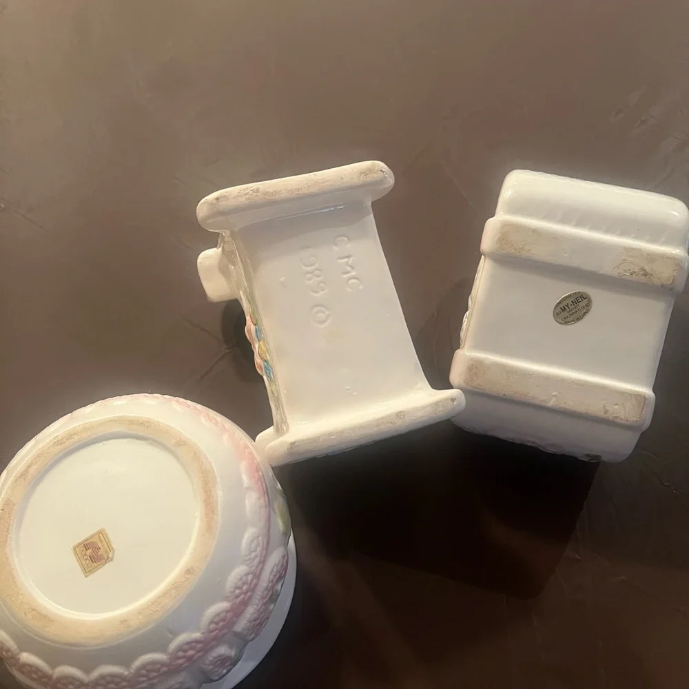 Charming Baby Shower Ceramic Set - White and Pink